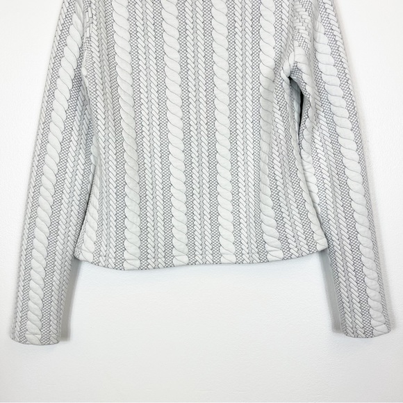 Erin Alexandra Klym Quilted Long Sleeve Top White & Black - Picture 5 of 7